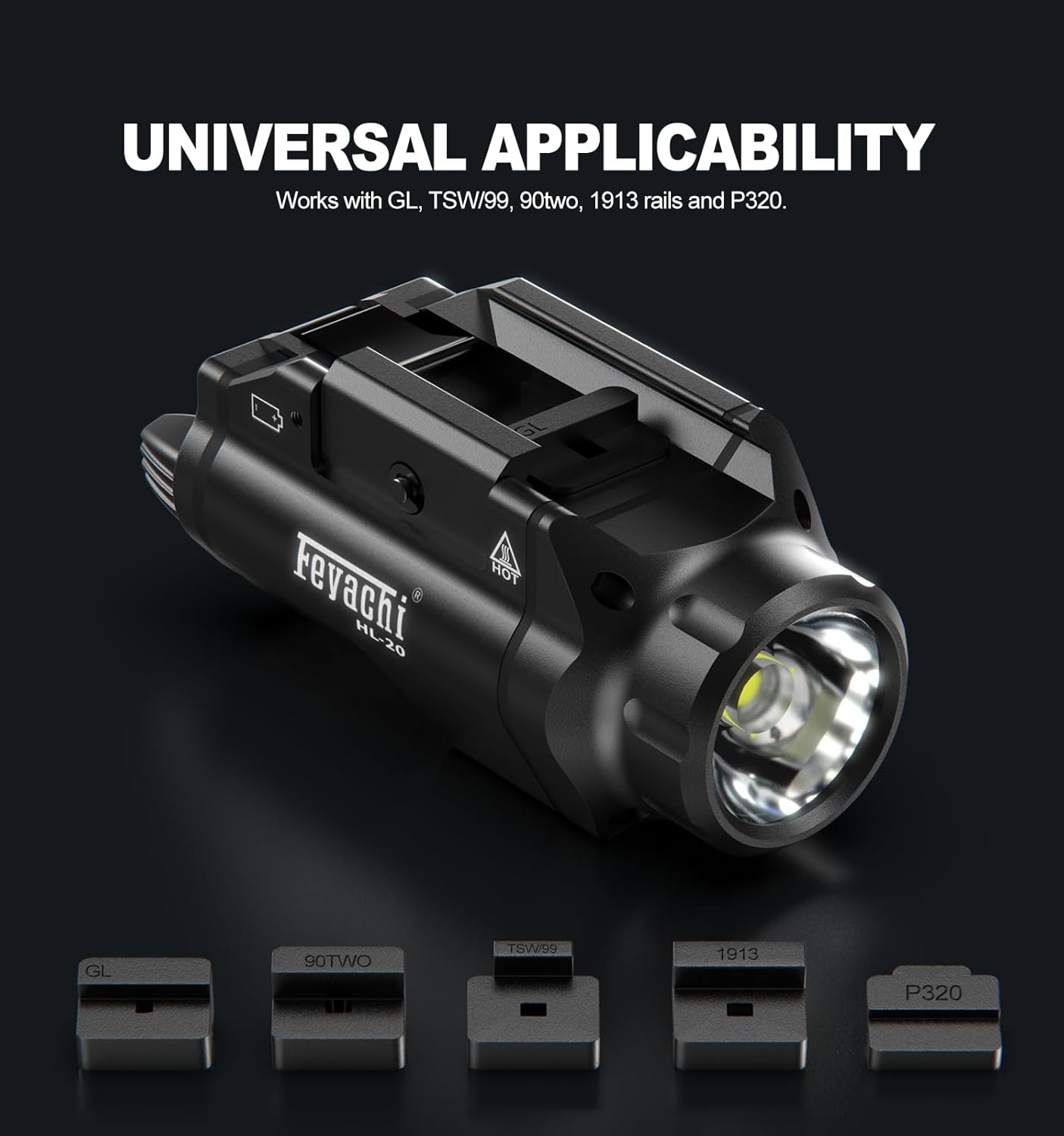 Feyachi HL-28 Pistol Light - 1000 Lumen Tactical Flashlight