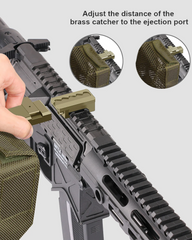 Feyachi SC80 Sand Brass Catcher for AR15 Thickened Nylon Cartridge Casing Shell Catcher Net with Quick Release Zipper, Picatinny Rail Mount