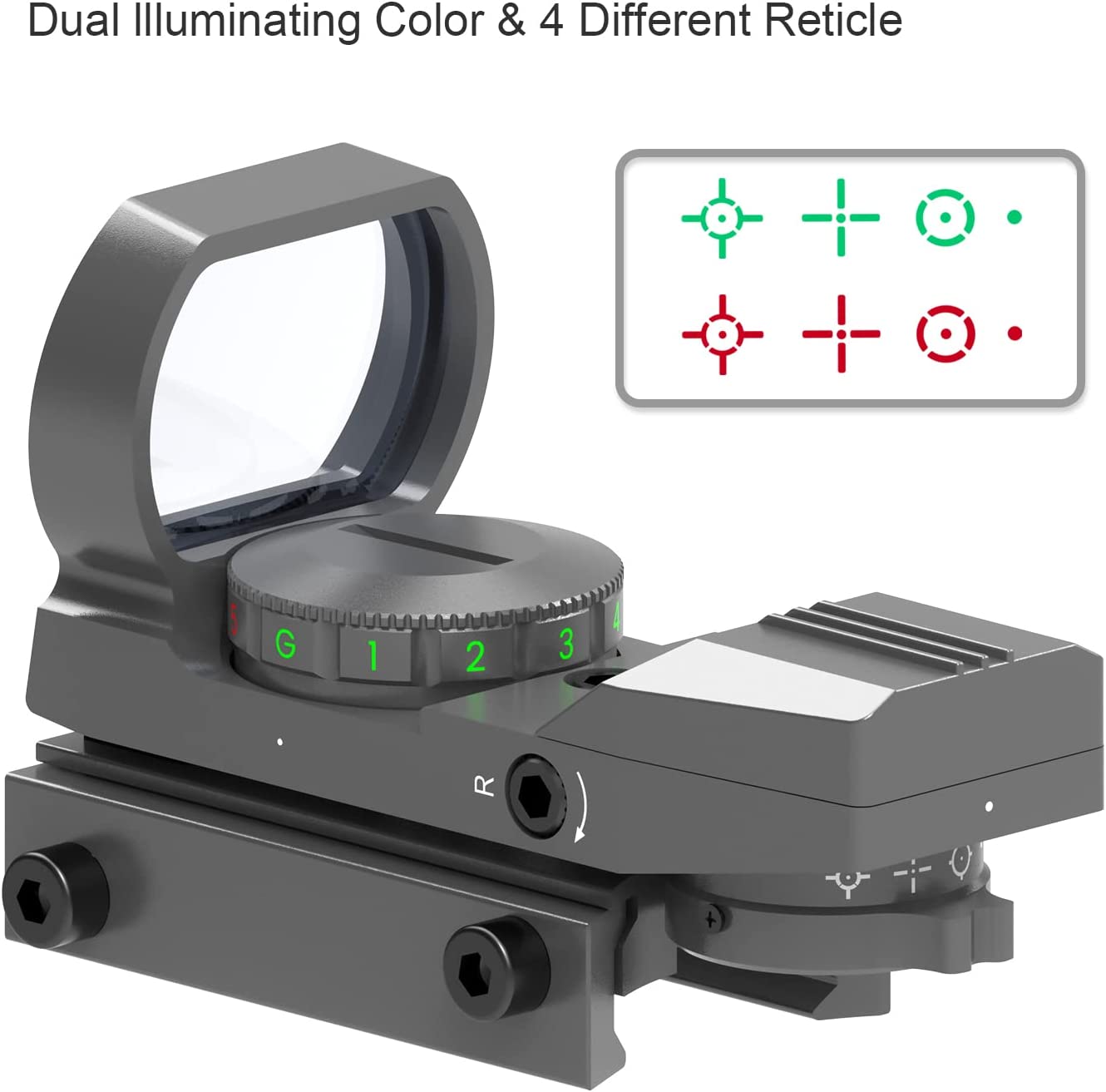 Feyachi RS-39 Reflex Sight - Adjustable Reticle Red/Green