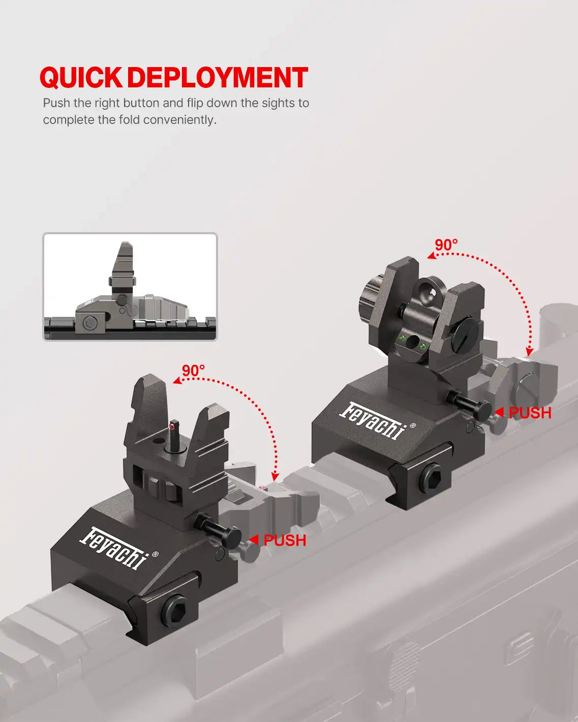 Feyachi S37 Fiber Optic Iron Sights - Flip Up Sights feyachi Default Title Default Title-